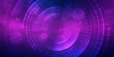 Dijital teknoloji fütüristik Ai büyük veri mor arkaplan, internet ağ bağlantısı, soyut siber bilgi iletişimi, bilimsel yenilik gelecek teknolojisi, çizgi nokta illüstrasyon vektörü 3d