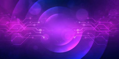 Dijital teknoloji fütüristik Ai büyük veri mor arkaplan, internet ağ bağlantısı, soyut siber bilgi iletişimi, bilimsel yenilik gelecek teknolojisi, çizgi nokta illüstrasyon vektörü 3d