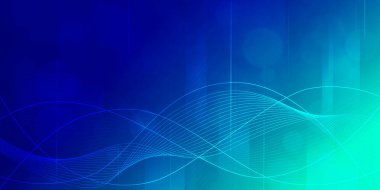 Dijital teknoloji hızı mavi yeşil arkaplan, siber nano bilgi, soyut iletişim, yenilik gelecekteki teknoloji verileri, internet ağ bağlantısı, Ai büyük veri, çizgi nokta illüstrasyonu