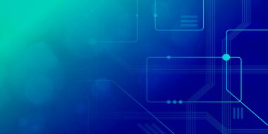 Dijital teknoloji hızı mavi yeşil arkaplan, siber nano bilgi, soyut iletişim, yenilik gelecekteki teknoloji verileri, internet ağ bağlantısı, Ai büyük veri, çizgi nokta illüstrasyonu