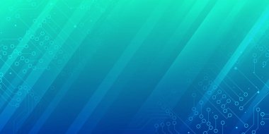 Dijital teknoloji fütüristik internet ağı bağlantısı mavi yeşil arkaplan, soyut bulut siber bilgi iletişimi, Ai büyük veri, yenilik gelecek teknolojisi, çizgiler 3d vektör çizgileri