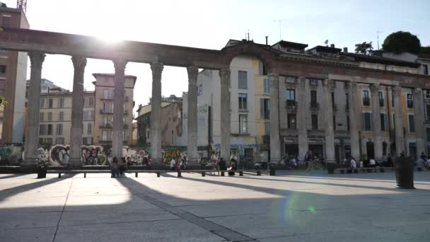 Colonna San Lorenzo Atau Kolom San Lorenzo Adalah Sekelompok Reruntuhan — Stok Video