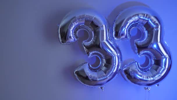 Party Happy Birthday Thirty Three Silver Grey Number Gel Balls — Stok video