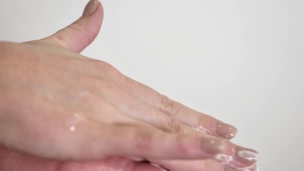Proper Technique Applying Hand Cream Ensure Your Hands Stay Moisturized — Stock Video