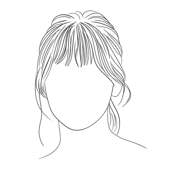 Peinado Mujer Línea Arte Vector Ilustración Dibujada Mano — Vector de stock