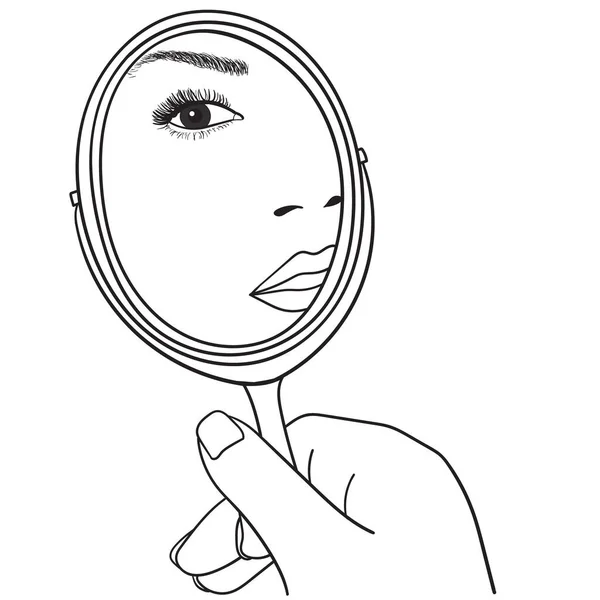 Девушка Зеркальной Линии Искусства — стоковый вектор