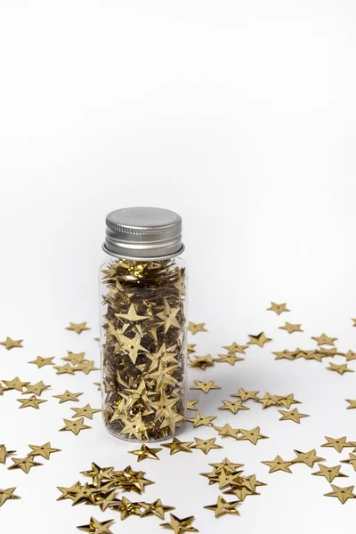 Golden Stars Jar — Stock Photo, Image