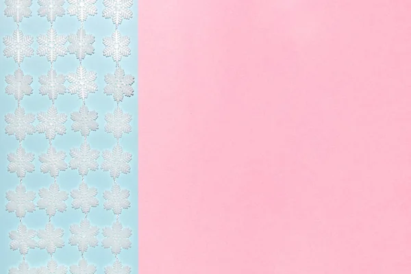 Pink Blue Background Snowflakes — Foto de Stock