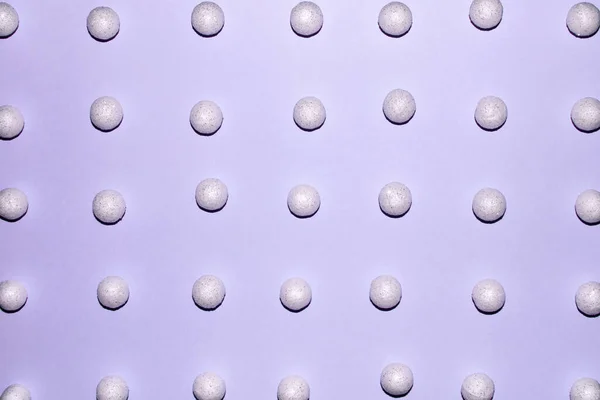 Snowballs Purple Background Minimal Holiday Concept — Fotografia de Stock