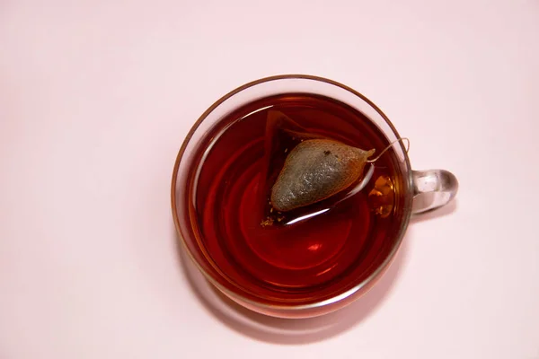 玻璃茶杯顶视图 — 图库照片