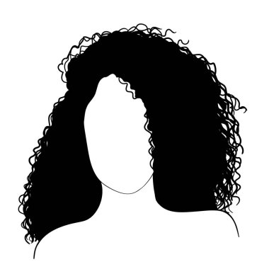 Kıvırcık saçlı kız avatar izole vektörü