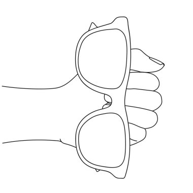 El çizgisi resim çiziminde gözlük.