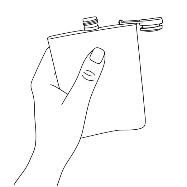 Flasche Der Hand Linie Kunst Vektor Illustration — Stockvektor