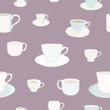  Vektör seamless modeli kahve bardağı