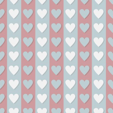 Pastel retro kalp vektörü pürüzsüz desen