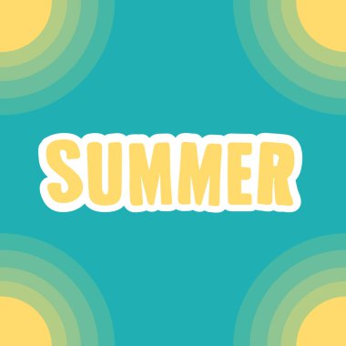 Yaz retro yeşil ve sarı arka plan