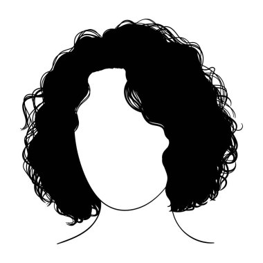 Kıvırcık saçlı kız avatar vektörü izole edildi