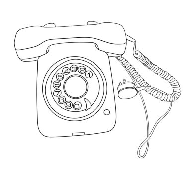 Retro telefon hattı sanat vektörü çizimi