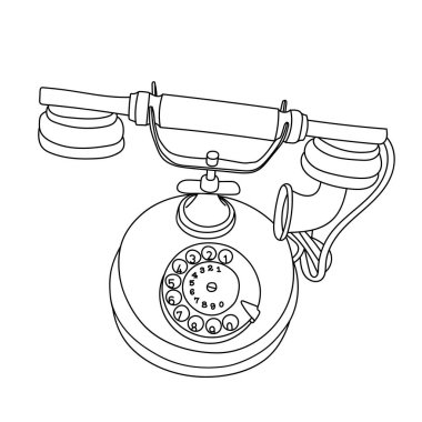 Retro telefon hattı sanat vektörü çizimi