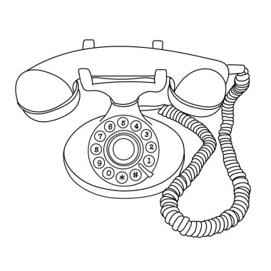 Retro telefon hattı sanat vektörü çizimi