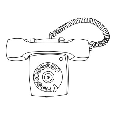 Eski telefon hattı sanat vektörü çizimi