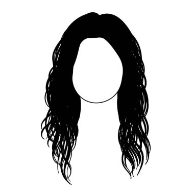 Dalgalı saç vektörü olan kız avatarı izole etti