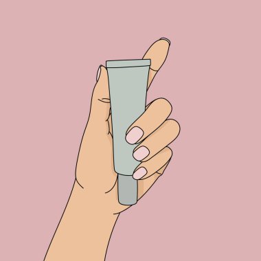 El vektörü illüstrasyonunda yeşil krema kabı