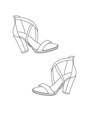 Yüksek topuklu sandaletler sanat vektörü çizimi