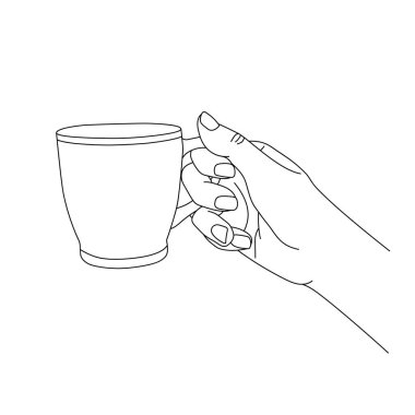 El yapımı kahve fincanı, sanat vektörü çizimi