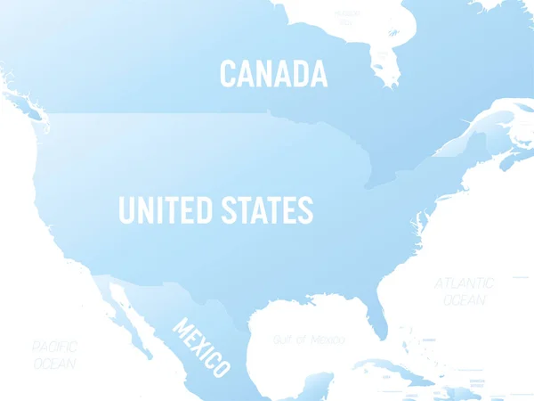 Сша Висока Докладна Політична Карта Сполучених Штатів Америки Сусідніх Країн — стоковий вектор