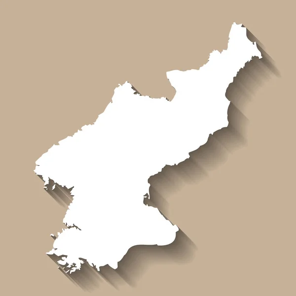 Silueta País Corea Del Norte Mapa Detallado Alto Silueta Campo — Vector de stock