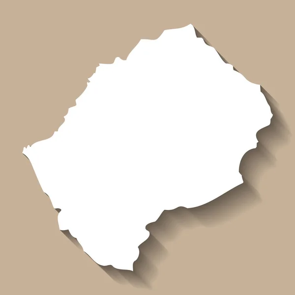 Die Silhouette Des Landes Lesotho Hoch Detaillierte Karte Weiße Landsilhouette — Stockvektor
