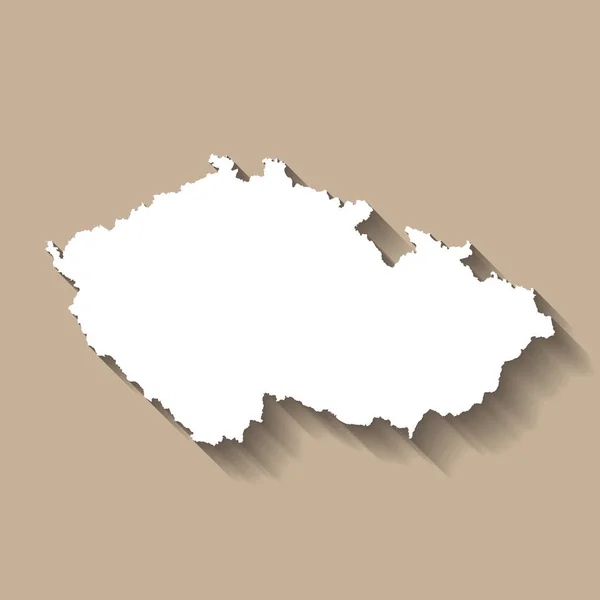 Die Silhouette Der Tschechischen Republik Hoch Detaillierte Karte Weiße Landsilhouette — Stockvektor