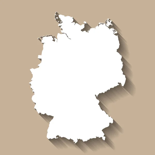 Németország Ország Sziluett Nagy Részletességű Térkép Fehér Ország Sziluett Csepegtetett — Stock Vector