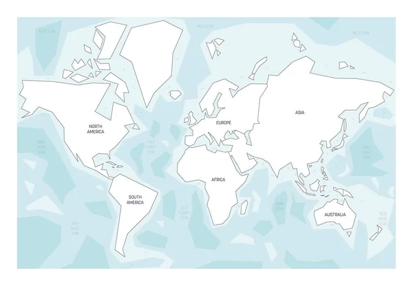Mapa Los Continentes Del Mundo América Del Norte América Del — Vector de stock