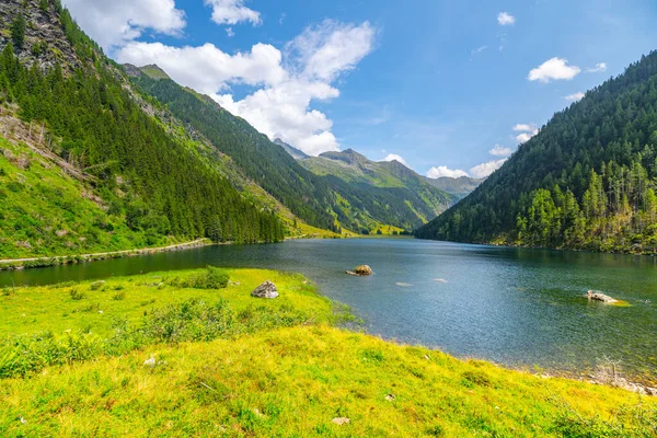 Idyllic Mountain Landscape Riesach Lake Schladminger Alps Austria — Stock Photo, Image