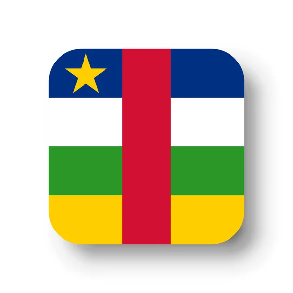 Σημαία Κεντροαφρικανικής Δημοκρατίας Επίπεδο Διανυσματικό Τετράγωνο Στρογγυλεμένες Γωνίες Και Σκιά — Διανυσματικό Αρχείο