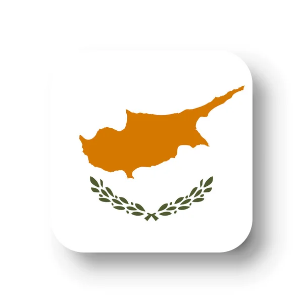 Σημαία Κύπρου Επίπεδο Διανυσματικό Τετράγωνο Στρογγυλεμένες Γωνίες Και Πεσμένη Σκιά — Διανυσματικό Αρχείο