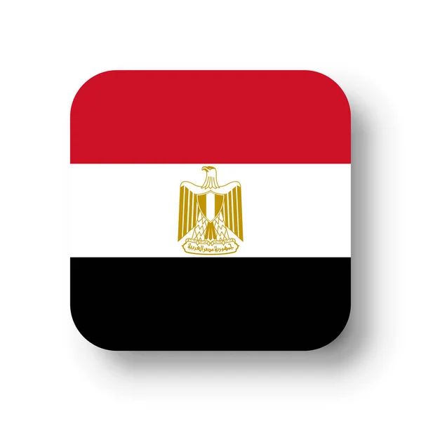 Egypt Vlajka Rovný Vektorový Čtverec Zaoblenými Rohy Klesajícím Stínem — Stockový vektor