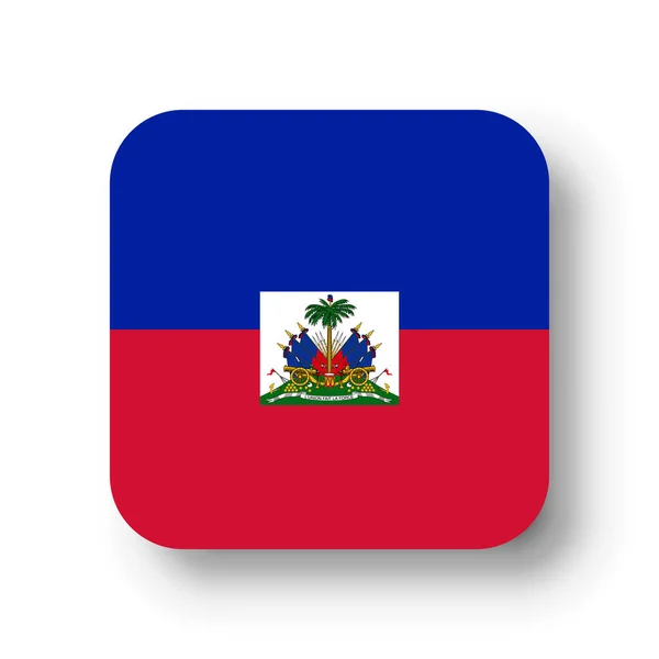 Флаг Гаити Плоский Векторный Квадрат Закругленными Углами Отброшенной Тенью — стоковый вектор