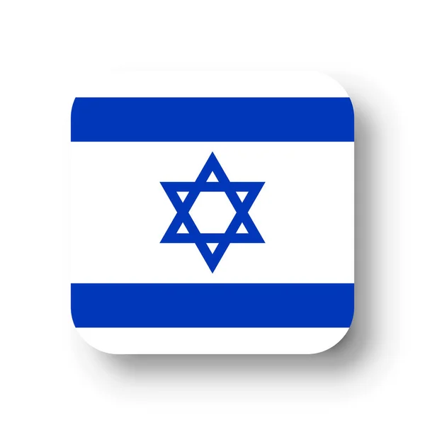以色列国旗平面矢量正方形 投下阴影 — 图库矢量图片