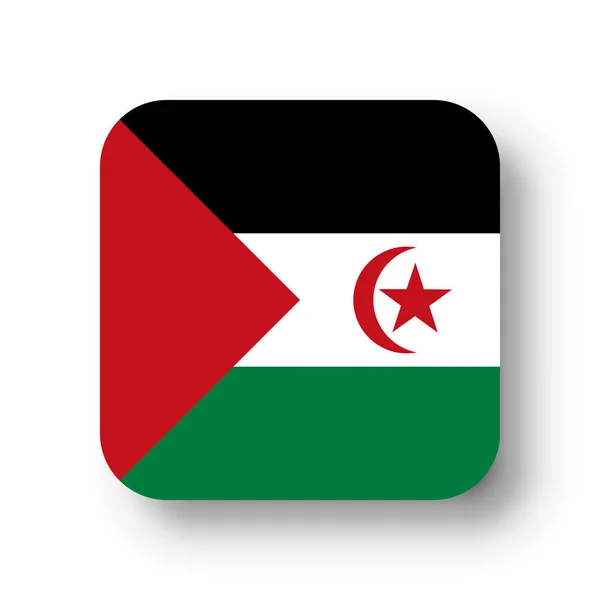 Sahra Arap Demokratik Cumhuriyeti Bayrağı Yuvarlak Köşeli Düz Vektör Karesi — Stok Vektör