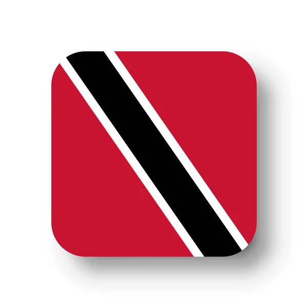 Trinidad Tobago Zászló Lapos Vektor Tér Lekerekített Sarkokkal Levetett Árnyék — Stock Vector
