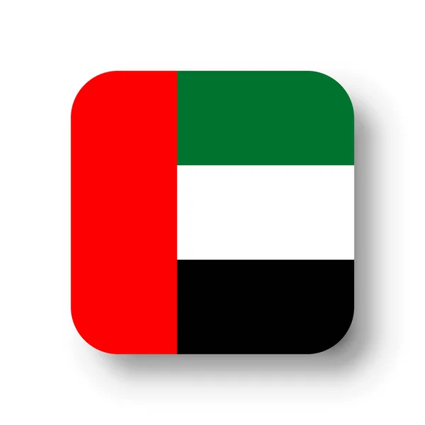 Verenigde Arabische Emiraten Vlag Vlakke Vector Vierkant Met Afgeronde Hoeken — Stockvector