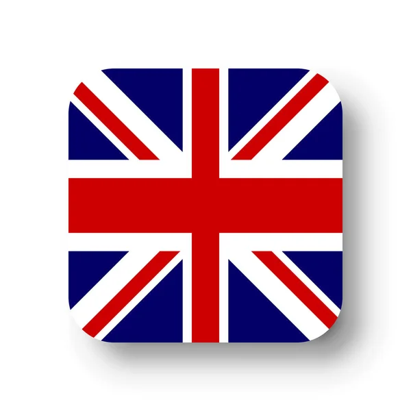 Flagge Des Vereinigten Königreichs Und Nordirlands Flaches Vektorquadrat Mit Abgerundeten — Stockvektor