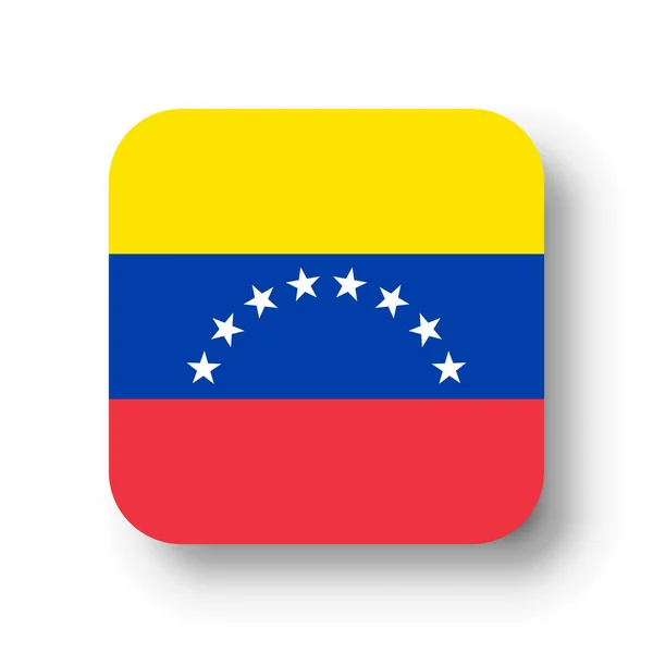 Векторна Площа Венесуели Закругленими Кутами Опущена Тінь — стоковий вектор