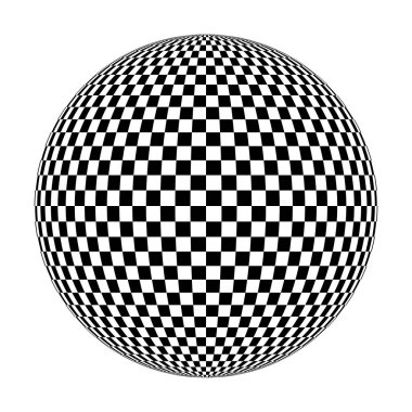 Checkered globe in black and white. 3D chess sphere. Vector illustration clipart