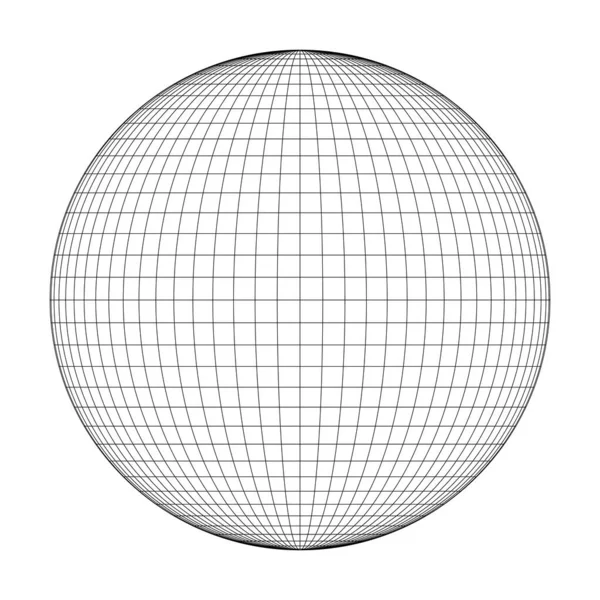 Planeta Terra Globo Grade Meridianos Paralelos Latitude Longitude Ilustração Vetorial — Vetor de Stock