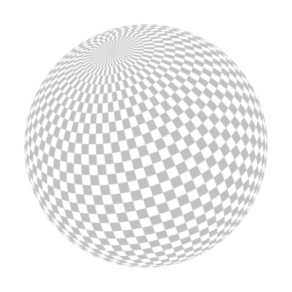 用浅灰色和白色检查过的球体 三维棋盘矢量说明 — 图库矢量图片