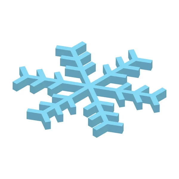 Blue Snowlake Christmas Wintertime Theme Vector Icon — Stock Vector